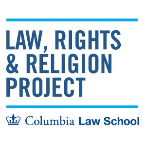 Logo for the Law, Rights, and Religion Project, featuring the Project name, and the Columbia Law School Logo