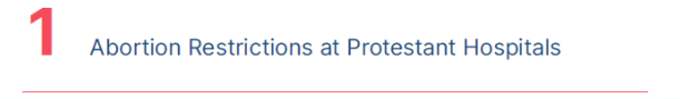 1. Abortion Restrictions at Protestant Hospitals