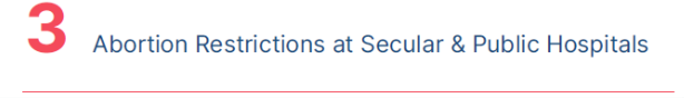 3. Abortion Restrictions at Secular and Public Hospitals